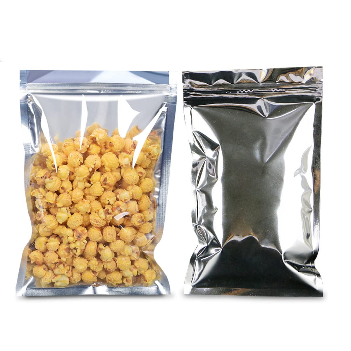 【送料無料】PERCUST 50枚入 ジッパー アルミ袋 透明 大 アルミ 蒸着袋 チャック付き ポリ袋 アルミパ..