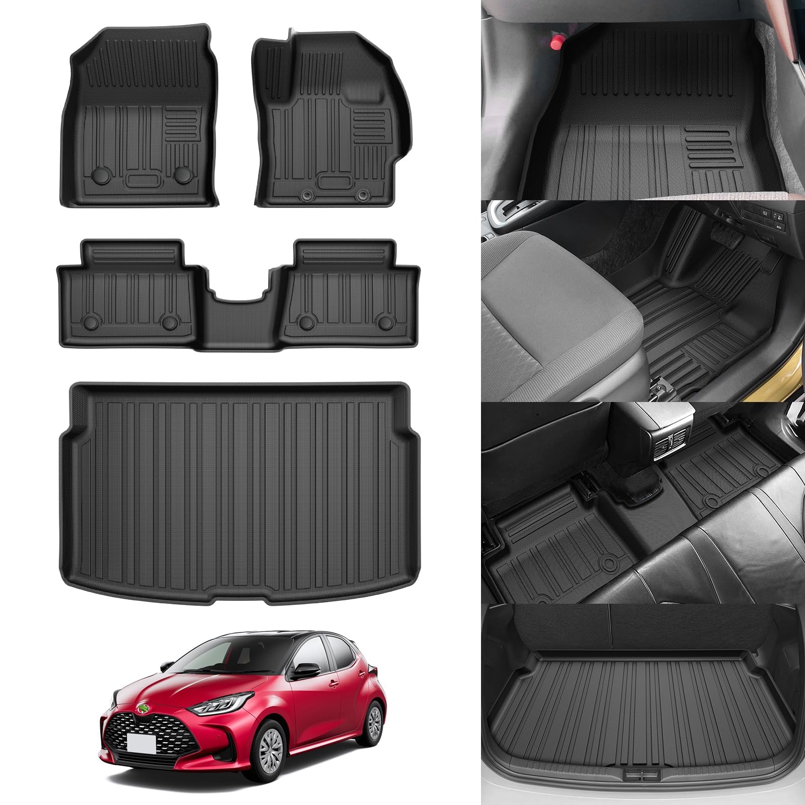 【送料無料】Jiooy トヨタ ヤリス フロアマット+ラゲッジマット フルセット YARIS ラゲッジトレイ 2020..