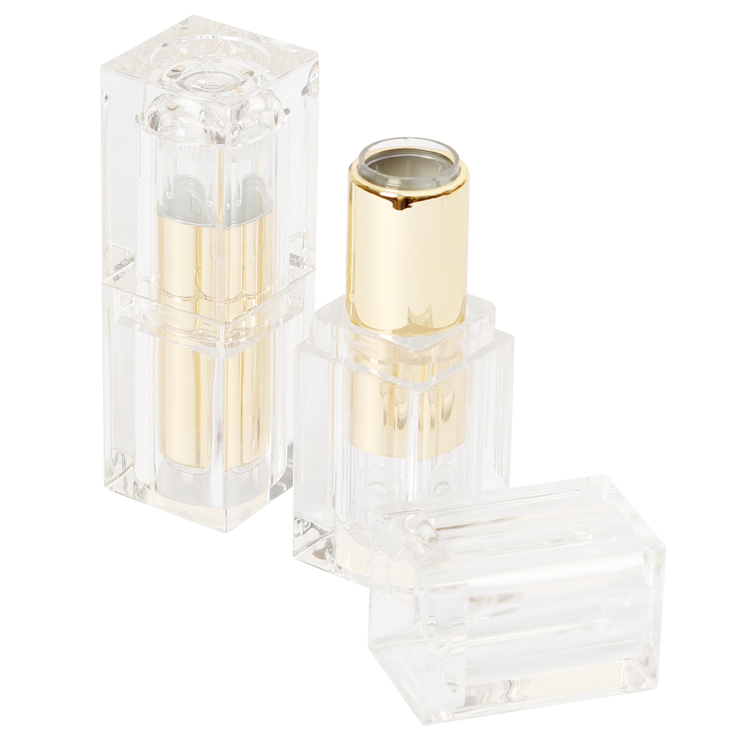 【送料無料】リップケース リップバーム容器 2本セット 透明 口紅管 チューブ リップ容器 リップバームチューブ 口紅チューブ 手作り diy用 詰め替え 空ボトル 口紅手作り 化粧品容器 [並行輸入品]