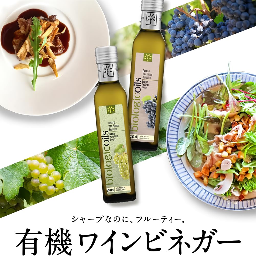 【送料無料】[biologicoils・ビオロジックオイルズ] 有機ワインビネガー・赤 500ml (イタリア産、有機JAS認証、保存料や添加物不使用、上質な酸味、多用途調味料、風味豊か) mahy1-10183961 MAHY サンプル画像3