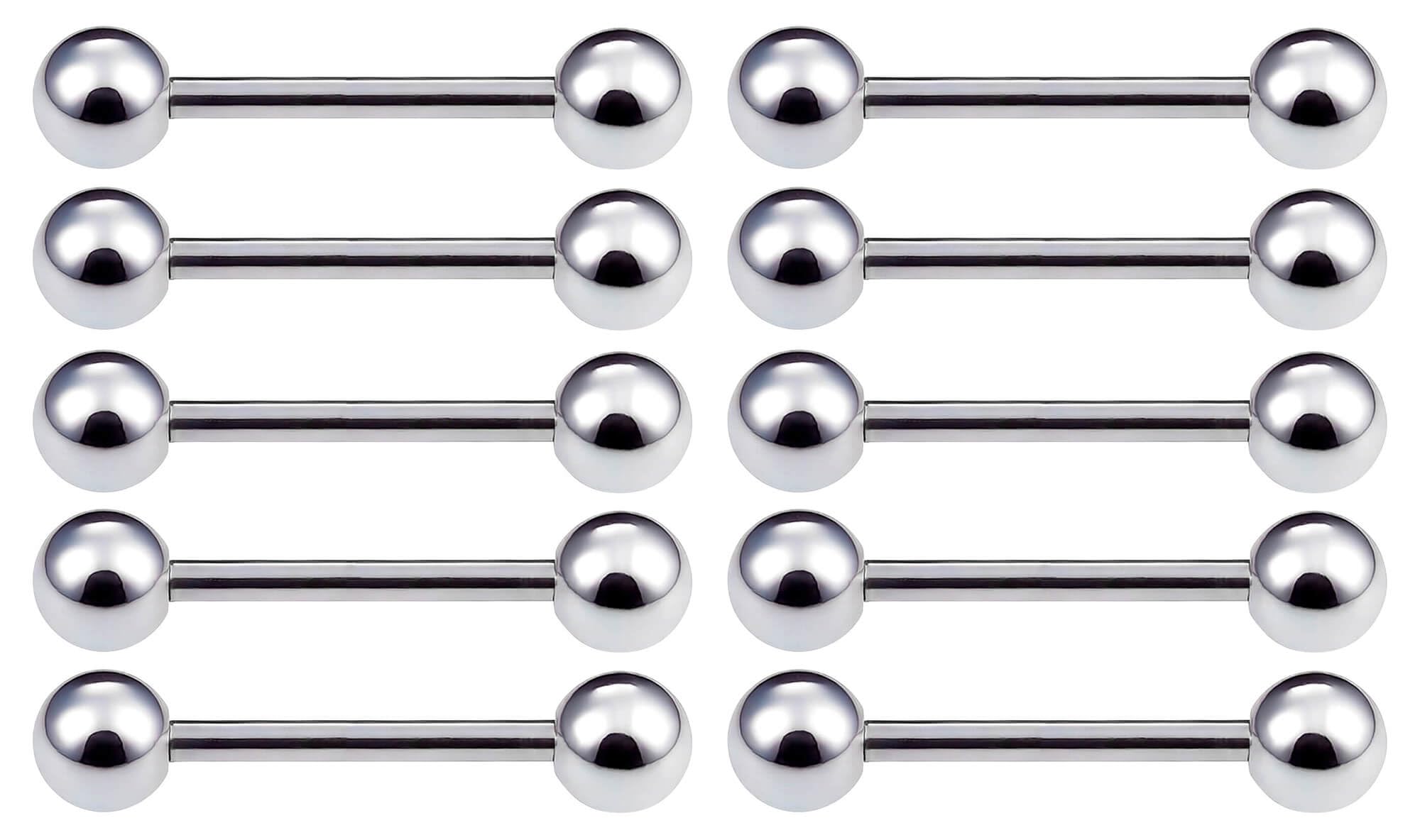  サージカルステンレスシリーズ ストレートバーベル 10本セット 軟骨ピアス (12 14G ボール4mm 10個)