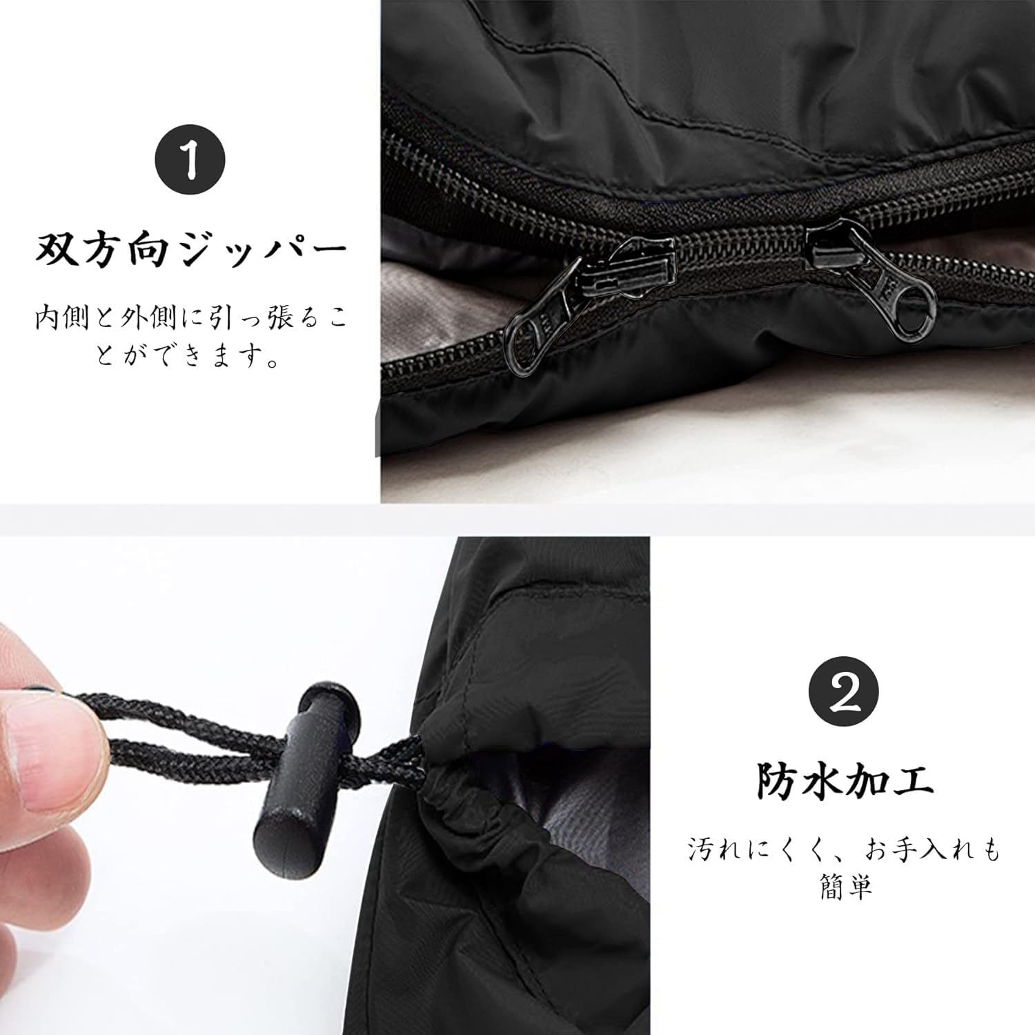 【送料無料】LEEPWEI 寝袋 シュラフ 封筒型 軽量 保温 耐寒 防水 コンパクト アウトドア キャンプ 登山 車中泊 防災用 丸洗い可能 快適温度 丸洗い寝袋 春用 夏用 秋用 冬用 収納袋付き（ブラック 約1kg 春夏用） mahy1-10156980 MAHY サンプル画像2