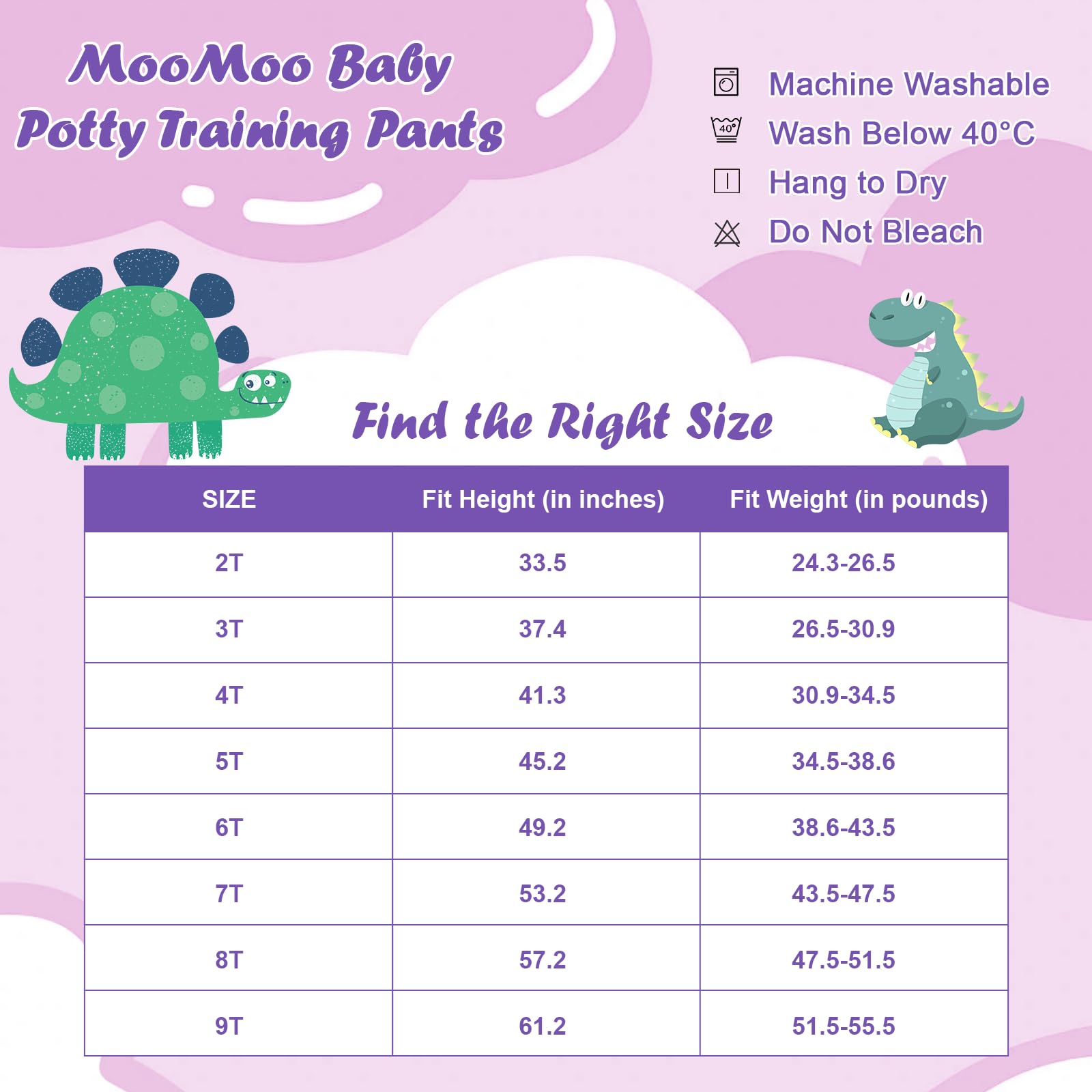 【送料無料】MooMoo Baby トレーニングパンツ 女の子 綿100% 4枚セット ベビー用 防漏 吸収性柔らかい肌触り おむつ卒業応援 おねしょ対策 色：ももいろ、サイズ：90 mahy1-10197048 MAHY サンプル画像2