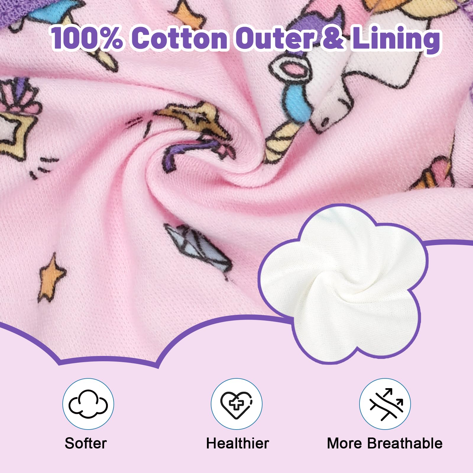 【送料無料】MooMoo Baby トレーニングパンツ 女の子 綿100% 4枚セット ベビー用 防漏 吸収性柔らかい肌触り おむつ卒業応援 おねしょ対策 色：ももいろ、サイズ：90 mahy1-10197048 MAHY サンプル画像3