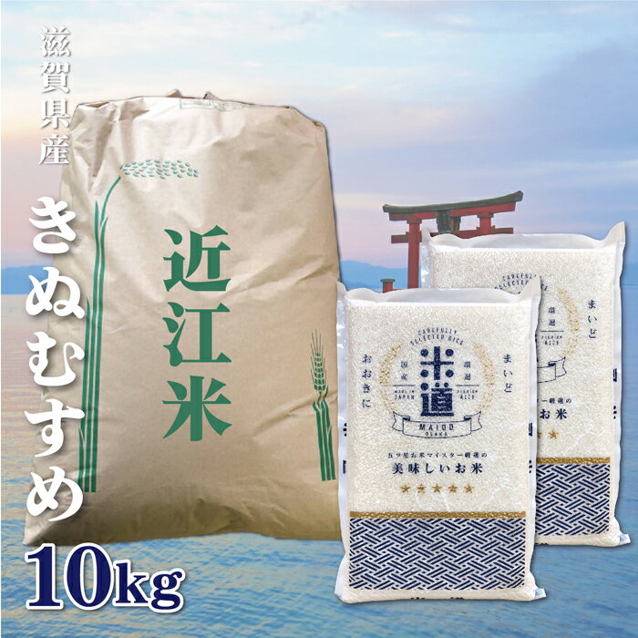 【送料無料】 【新米】 米 滋賀県産 きぬむすめ 10Kg お米 令和二年産 玄米 白米 ごはん 一等米 単一原料米 分付き米対応可 保存食 米 真空パック 高級