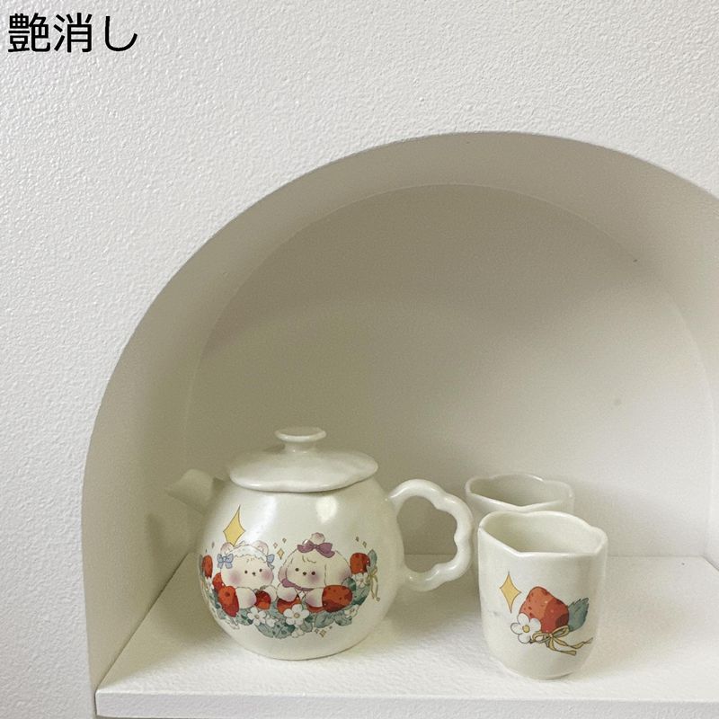 茶器セット 陶器 ティーセット かわいい食器 ウサギ柄 急須 ペア 湯呑み セット 来客用 自宅用 職人手作 緑茶 日本茶 紅茶 花茶 コーヒー 料亭 旅館 飲食店 食器 誕生日プレゼント