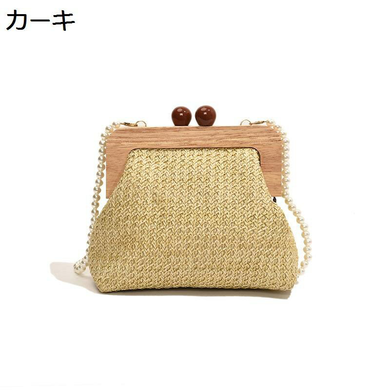 Other - かごバッグ 手編みバッグ がま口 手提げカバン ショルダーバッグ 夏用バッグ リゾート 編み込み 草編み サマーバッグ ハンドメイド 収納簡単 スマホ/財布/小物収納 可愛い 女の子 通勤 日常 INS ギフト