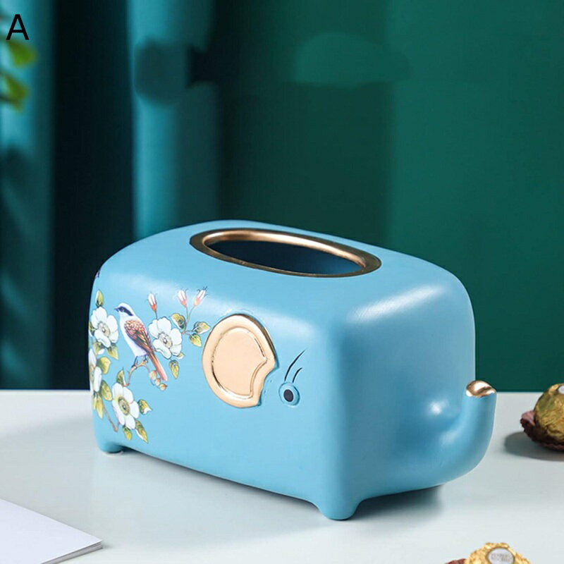 Rakuten - ティッシュボックス ティッシュケース 象型 花柄 面白い 北欧風 おしゃれ モデル風 インテリア 部屋飾り キッチン 浴室 お風呂 洗面台 リビング 寝室 部屋 オフィス 底開き ホワイト ピンク