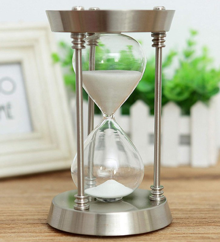 アンティーク風砂時計 シルバー 白砂 15分 オフィス 店舗 おうちのリビング インテリア 贈り物として