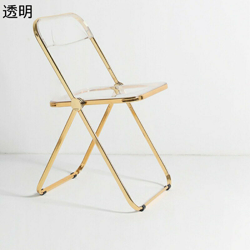 折りたたみ椅子 クリア アクリル オフィスチェア 金属製 オフィス用 カフェ 居酒屋 家用 ダイニングチェア 室内 室外 ミーティングチェア 背付 滑り止めゴム足 パーティー 来客用 簡易椅 イス