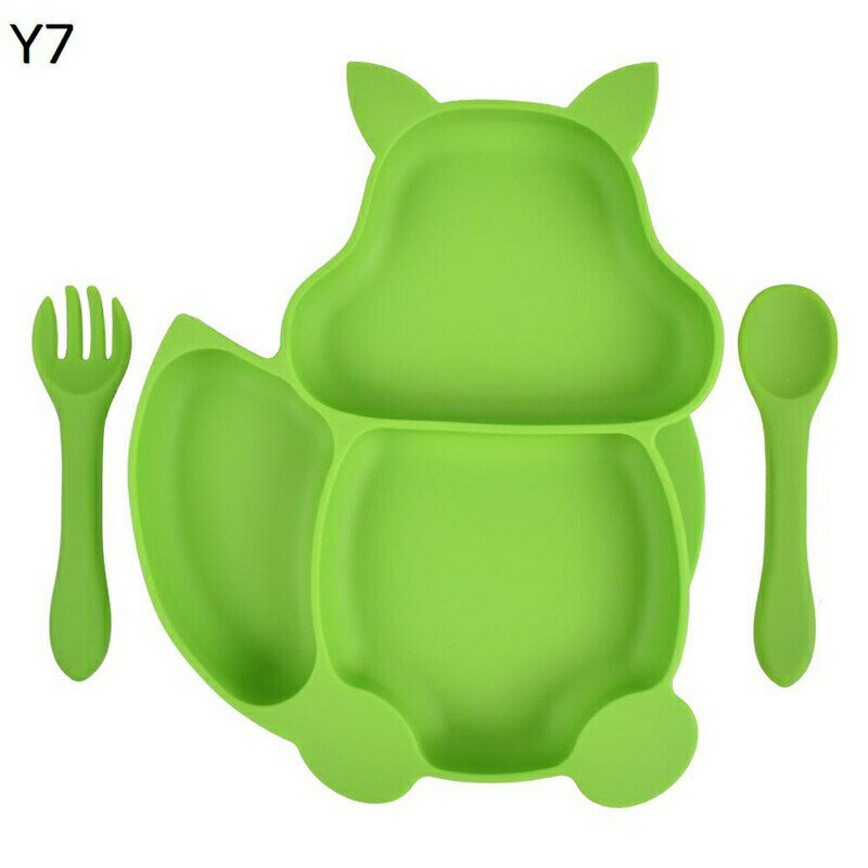 ベビー食器 2点セット/6点セット リス形 吸盤 ボウル プレート スプーン フォーク ストローコップ かわいい シリコン よだれ挂け ポケット ひっくり返らない 赤ちゃん 離乳食 持ち運び すくいやすい 電子レンジ