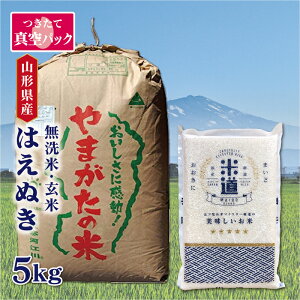 米 5kg 送料無料 白米 無洗米 はえぬき 令和三年産 山形県産 5キロ お米 検査米 単一原料米 保存食 無洗米 玄米 真空パック