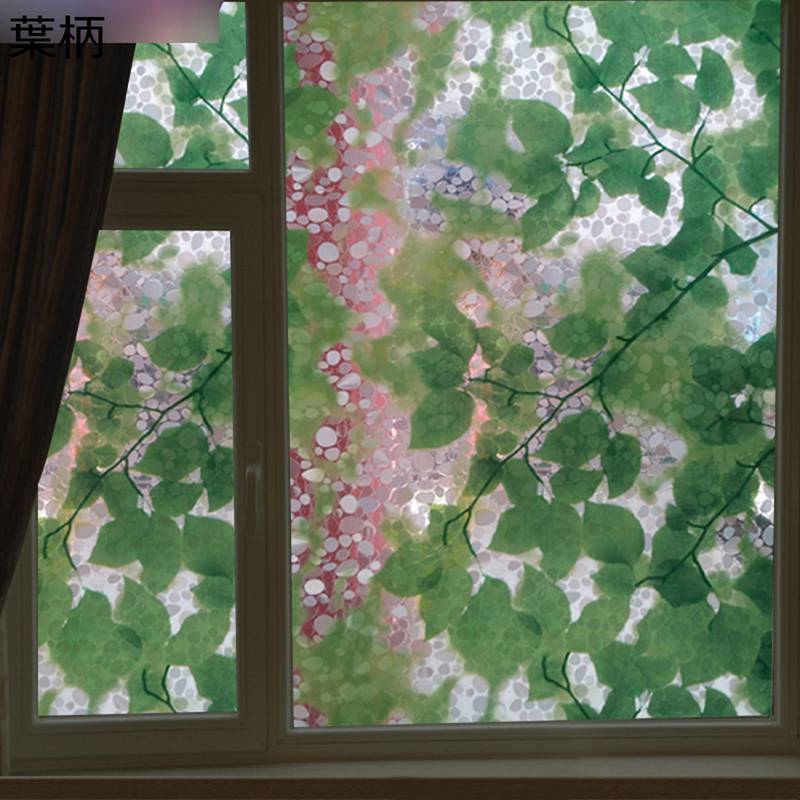 樂天商城 - 窓ガラスシート 葉柄 貼ってはがせる 窓フィルム 目隠しシール 断熱 水で貼るだけ 遮光 紫外線対策 新生活 新築祝い お風呂 リビングルーム ベランダ 賃貸適用 すりガラス風シート インテリア 装飾