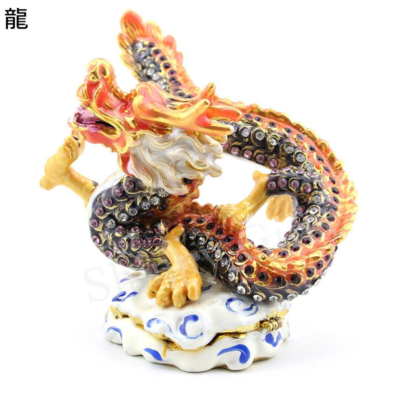 龍 置物 琺瑯彩 干支 たつ 辰 竜 風水グッズ 合金製 金運アップ 昇運金龍 運気アップ 小物入れ 厄除け お守り 収納箱 玄関 ジュエリー収納 トリンケットボックス インテリア オフィス 誕生日 プレゼント