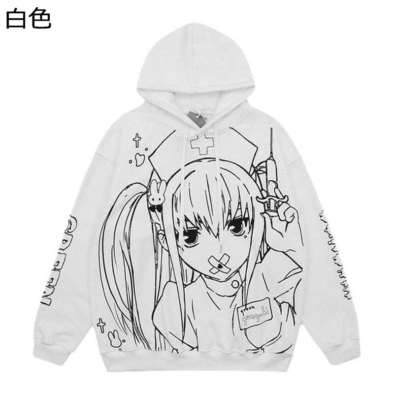 フードパーカー レディース 春服 プルオーバー 長袖 漫画柄 原宿系 女の子可愛い アウター フード付き 病み系 ファッション ゆったり 仮装 スウェット 大きいサイズ カジュアル ストリート 散歩 通学