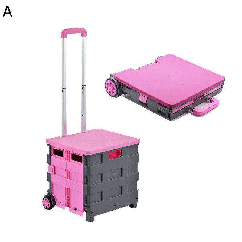 Carry Cases - ショッピングカート アウトドア 折りたたみ式 45L お買い物キャリー 2輪 コンパクト 高さ調節グリップ 簡単組立て 荷物運び 運搬 便利グッズ 運動会 釣り 旅行 台車 ローリングクレート 家庭用