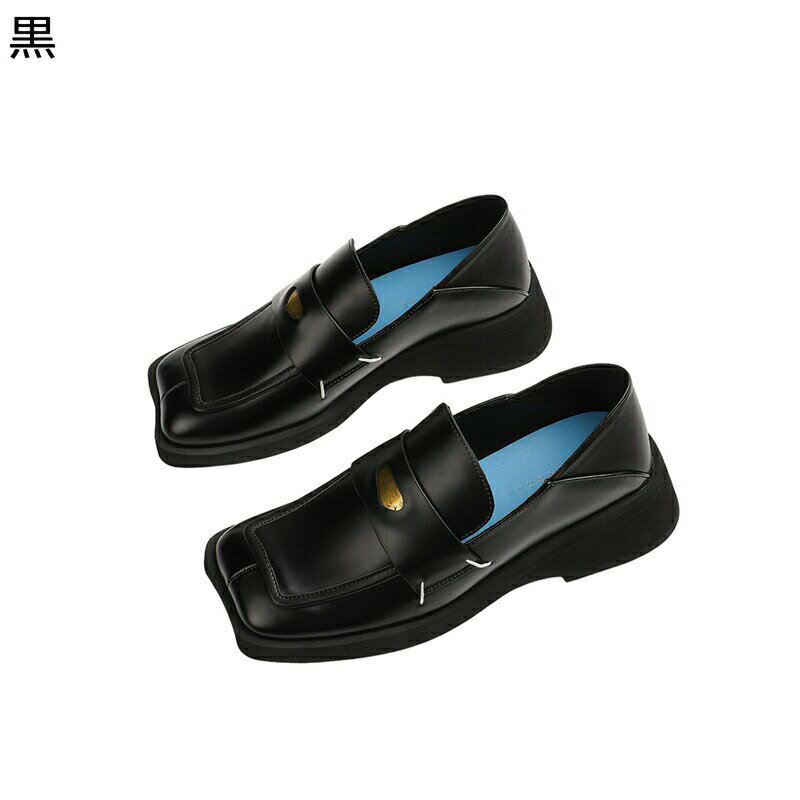 レディース ローファー スクエアトゥ チャンキーヒール OL風 プレーンベーシック フォーマルモード系 かっこいい ユニセックス カジュアル 大きいサイズ 柔らかい 軽量 歩きやすい コンフォート