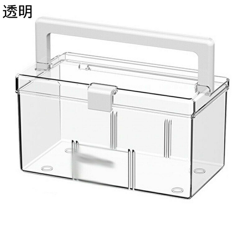 救急箱 薬箱 救急セット 防水防塵 透明 仕切り トレー 便利 大きいサイズ 収納ケース 収納box プラスチック 持ちやすい ツールボックス 道具箱 工具箱 メディコ 外傷薬用 薬品 緊急 防災 家庭用 車載 3
