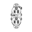電設資材 パナソニック WCF62115B(発注単位:10) 黒 輸出機器用 接地2P 15A 125V 埋込ダブルコンセント