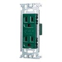 電設資材 パナソニック WN1512GK(発注単位:10) 埋込接地ダブルコンセント(緑) (接地リード線なし)