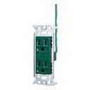 電設資材 パナソニック WN1518G(発注単位:5) 埋込アース付ダブルコンセント(接地リード線付)(緑)