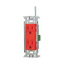 電設資材 パナソニック WN1518R(発注単位:10) 埋込アース付ダブルコンセント(接地リード線付)(赤)