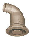 三菱 換気扇 ロスナイセントラル換気システム 【P-05GC-BR】 φ50mm 接続用給排気グリル 丸形