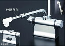シャワー水栓 KVK KF3011ZTSJ デッキ形サーモスタット式シャワー 伸縮自在パイプ付 寒冷地用