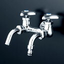 水栓金具 KVK K112SPZ 屋外ホース接続ノズル付二口水栓 寒冷地用