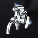 水栓金具 KVK K124SPJ 屋外ホース接続ニップル付二口横水栓