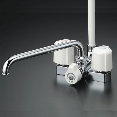 シャワー水栓 KVK　KF12E　デッキ形2ハンドルシャワー 取付ピッチ100mm その1