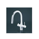 KVK KM6091DECM4 ビルトイン浄水器用シングルシャワー付混合栓(センサー) 電池タイプ マットホワイト 浄水カートリッジセット別売