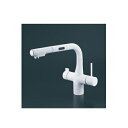 KVK KM6131SCECM4 ビルトイン浄水器用シングルシャワー付混合栓(センサー) ACタイプ マットホワイト 浄水カートリッジセット付
