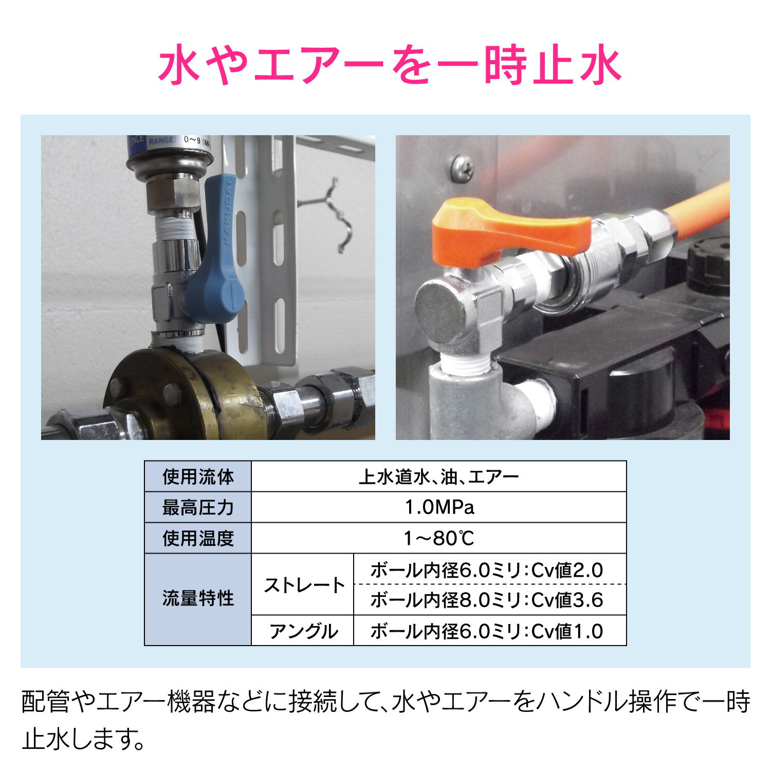 カクダイ/GAONA/ガオナ GA-JM083 水栓金具 ミニチュアボールバルブ(赤・1/4X8.0) 3