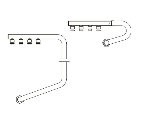 コロナ UHB-MH-PE2 温水ルームヒーター部材 架橋ポリ4回路ヘッダーセット [■]