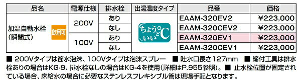 ゆプラス INAX/LIXIL　EAAM-320EV2　加温自動水栓(瞬間式) ヒートオートマージュMX 200Vタイプ [◇] 2