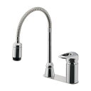 水栓金具 カクダイ 185-519 シングルレバー混合栓(シャワー・汚れ隠しプレートつき) 逆止付