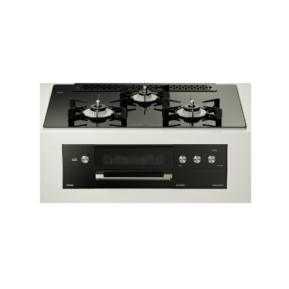 リンナイ【RHS71W30E11RCABW 都市ガス】ビルトインコンロ 幅75cm DELICIA 強火力(左・右) 3V乾電池タイプ(操作部 液晶付きタイプ) ナイトブラック♪