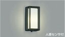 コイズミ照明 AU40407L ポーチライト 壁 ブラケットライト タイマー付ON-OFFタイプ 人感センサ付 LED付 電球色 防雨型 黒