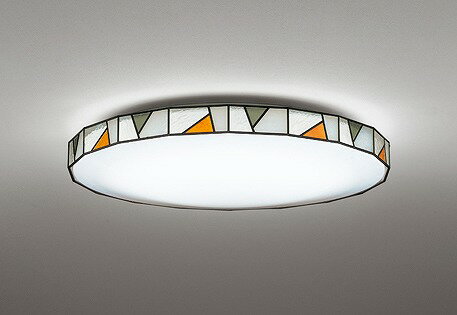 オーデリック OL291160R シーリングライト 6畳 調光 調色 リモコン付属 LED一体型 電球色～昼光色 ステンド調