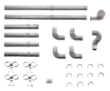 長府/サンポット 石油暖房機 関連部材　FR-20N　FF暖房機・給排気管延長セット 延長セット（給気ホース使用）[♪▲]