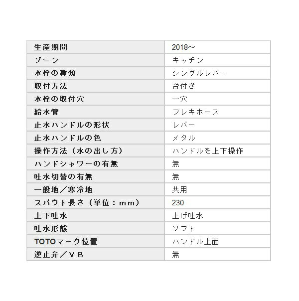 【最安値挑戦中！最大25倍】【在庫あり】TOTO　TKS05301J　水栓 キッチン シングルレバー 混合栓 キッチン用水栓金具 GGシリーズ 台付シングル混合水栓 一般地・寒冷地共用 [☆2【あす楽関東】]