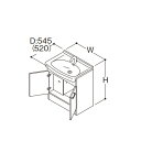 TOTO 洗面化粧台 LDSAS060AAGHG1(カラー) Aシリーズ 2枚扉 アクアオート(自動水栓) 電気温水器付 間口600mm 洗面ボウル高さ750mm 受注生産品 ♪§