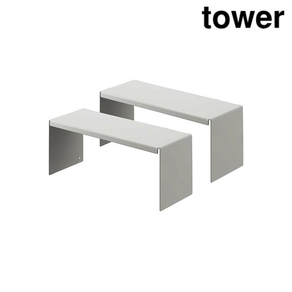 山崎実業 4036 洗面鏡中収納ラック 2個組 タワー ホワイト