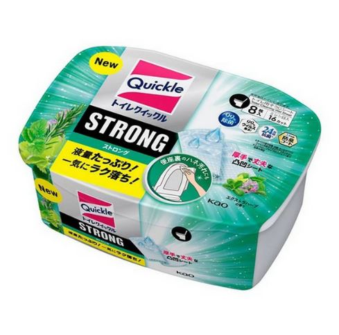 【花王】トイレクイックル ストロング 容器入 (8枚入)エクストラハーブの香り