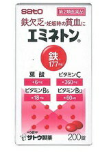 商品説明 鉄欠乏や、諸疾患にともなう貧血に効果的な増血薬です。 ◆貧血の改善に効果のあるフマル酸第一鉄、ビタミンB12を配合した増血薬です。 ◆荒らさないように、銅クロロフィリンカリウム、銅クロロフィリンナトリウムを配合しています。 ◆鉄分の吸収を高めるビタミンCを配合しています。 効能・効果 ・一般の鉄欠乏及び諸疾患にともなう貧血。 ・妊娠時の貧血。 ・小児の栄養障害による貧血、虚弱児・腺病質児・発育不良児の増血及び栄養補給。 ・寄生虫性貧血。 ・貧血に原因する全身倦怠・動悸。 ・病中・病後の増血及び回復促進。 用法・用量 大人（15才以上）1回2〜3錠 7〜14才1回1錠 1日2回食後に服用します。 ※7才未満 は服用しないでください。 1.定められた用法・用量を厳守してください。 2.服用の前後30分はお茶・コーヒー等を飲まないでください。 3.小児に服用させる場合には、保護者の指導監督のもとに服用させてください。 成分・分量（1錠中） 【1錠中】 〔内核〕フマル酸第一鉄・90mg、硫酸銅・0.35mg、硫酸コバルト・0.15mg、硫酸マンガン・0.05mgk 〔外層〕ビタミンB6・ 3mg、ビタミンB12・10μg、ビタミンC・60mg、ビタミンE酢酸エステル（酢酸トコフェロール）・5mg、葉酸・1mg、銅クロロフィリンカリウム・1.66mg、銅クロロフィリンナトリウム・1.66mg 添加物：乳糖、バレイショデンプン、ヒドロキシプロピルスターチ、ステアリン酸Mg、タルク、ヒドロキシプロピルセルロース、ポリオキシエチレンポリオキシプロピレングリコール、リン酸水素Ca、セルロース、無水ケイ酸、CMC、硬化油、ポリビニルアセタールジエチルアミノアセテート、ゼラチン、アラビアゴム、炭酸Ca、白糖、酸化チタン、ポピドン、ジメチルポリシロキサン、二酸化ケイ素、黄色5号、赤色3号、カルナウバロウ日 1.本剤の服用により、尿及び大便の検査値に影響を与えることがあります。医師の治療を受ける場合は、ビタミンCを含有する製剤を服用していることを医師に知らせてください。 2.本剤は鉄分を含有するため、本剤の服用により、便の色が黒くなることがあります。 使用上の注意 （守らないと現在の症状が悪化したり、副作用が起こりやすくなります。） 本剤を服用している間は、次の医薬品を服用しないでください。 　 ・他の貧血用薬日 【相談すること 】 1.次の人は服用前に医師又は薬剤師に相談してください。 （1）医師又は歯科医師の治療を受けている人。 （2）妊婦又は妊娠していると思われる人。 （3）本人又は家族がアレルギー体質の人。 （4）薬によりアレルギー症状を起こしたことがある人。 2．次の場合は、直ちに服用を中止し、この文書を持って医師又は薬剤師に相談してください。 （1）服用後、次の症状があらわれた場合 　 〔関係部位及び症状〕　　　　 皮膚/発疹・発赤、かゆみ 　　　　 消化器/悪心・嘔吐、食欲不振、胃部不快感、腹痛 （2）2週間位服用しても症状がよくならない場合 3．次の症状があらわれることがありますので、このような症状の継続又は増強が見られた場合には、服用を中止し、医師又は薬剤師に相談してください。　 ・便秘、下痢 【保管及び取扱い上の注意】 （1）直射日光の当たらない湿気の少ない涼しい所に密栓して保管してください。 （2）小児の手の届かない所に保管してください。 （3）他の容器に入れ替えないでください。 　　　 （誤用の原因になったり品質が変わるおそれがあります。） （4）使用期限のすぎた商品は服用しないでください。 保管及び取扱い上の注意 (1)直射日光の当たらない湿気の少ない涼しいところに密栓して保管すること (2)小児の手の届かないところに保管すること (3)他の容器に入れ替えないこと （誤用の原因になったり品質が変わる） (4)品質保持のため,錠剤を取り出す時はキャップに取り,手に触れた錠剤はビンに戻さないこと (5)ビンの中の詰め物は輸送時の破損防止用なので開封時に捨てること (6)乾燥剤は服用しないこと 製造及び販売会社 会社名：佐藤製薬株式会社 問い合わせ先：お客様相談窓口 電話：03（5412）7393 受付時間：9：00〜17：00（土，日，祝日を除く） 製造販売会社 会社名：佐藤製薬株式会社 住所：東京都港区元赤坂1丁目5番27号 広告文責 有限会社起福 TEL：072-626-3399 区分 第2類医薬品　