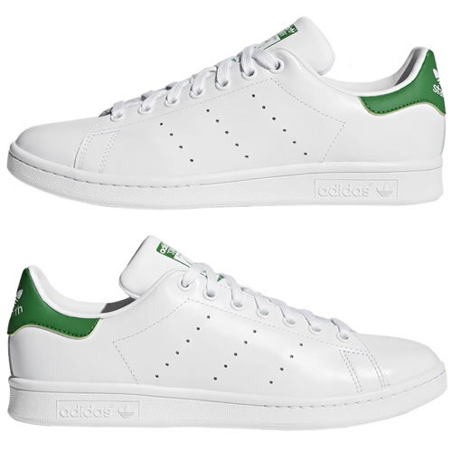 アディダス adidas スニーカー スタンスミス 男性 メンズ 白 緑 ホワイト グリーン 紐靴 シューズ 靴 トレフォイル カジュアル 通勤 通学 大きいサイズ STAN SMITH M20324