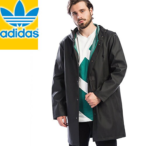 アディダス ジャケット 長袖 メンズ レインジャケット ブラック 黒 ロゴ オリジナルス adidas EQT RAIN JACKET CV8925 [S]