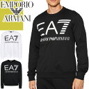 エンポリオ アルマーニ EMPORIO ARMANI EA7 トレーナー スウェット プルオーバー メンズ ロゴ プリント 大きいサイズ ブランド 黒 白 ブラック ホワイト Logo Series Crew Neck Sweatshirt 6KPM68 PJBWZ 