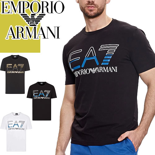 エンポリオ・アルマーニ エンポリオ アルマーニ イーエーセブン EMPORIO ARMANI EA7 Tシャツ 半袖 クルーネック 丸首 メンズ ロゴ おしゃれ コットン 大きいサイズ ブランド 白色 黒色 ホワイト ブラック 3RPT07 PJLBZ [ゆうパケ発送]